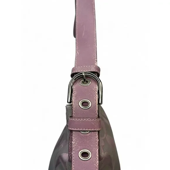 Coach Vintage Signature C Purple Duffle Hobo Bag - Picture 4 of 13